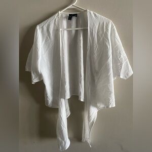 Windsor Kimono White Cropped Blouse Size M